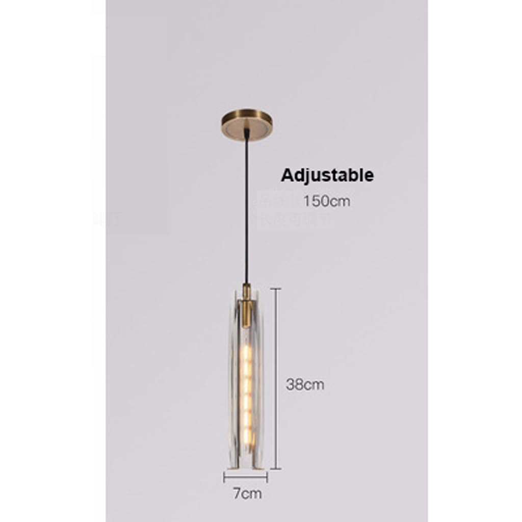 Lámpara Colgante de Cristal de Cobre, lámpara posmoderna de una Sola Cabeza, lámpara de Noche con suspensión Moderna, luz Colgante de Techo de Lujo para Dormitorio