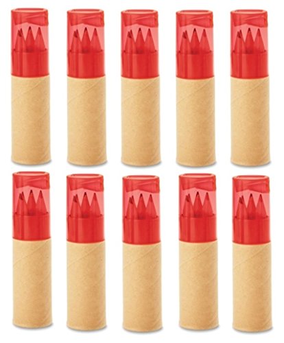 10 x Tube de crayons de couleur pour mariage cadeau anniversaire & sacs de fête  avec couvercle Rouge