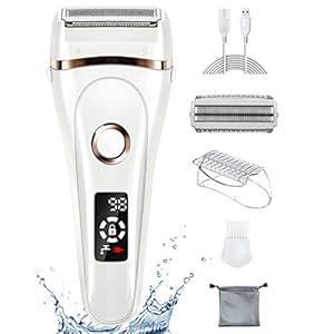 Elektrorasierer für Damen, FAMATE 3 in 1 Damen-Elektrorasierer mit Sicherheitsverschluss Schmerzfreier Körperhaarentferner für Beine, Achselhöhle und Bikinizone Nass-Trocken-Bikini-Trimmer