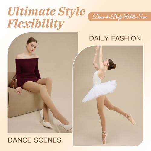 MANZI Women's Stirrup Tights Convertible Dance Tights Adult Women for Ballet Pack of 22