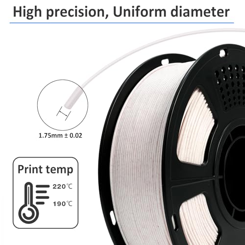 Image of GIANTARM 3D Printer Filament 1.75mm,Marble White-Brown Stone Color PLA Filament 1kg(2.2lbs), Dimensional Accuracy + /- 0.02 mm,Fits for Most FDM 3D Printers
