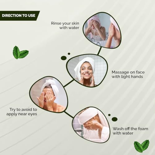 Image of WAFF Eucalyptus & Peppermint Face Wash | Deep Clean, Cooling & Hydrating | Removes Dirt, Controls Oil, Helps Reduce Acne & Even Skin Tone | Unisex & All Skin Types | Pack of 1