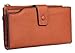 Travelambo Womens RFID Blocking Large Capacity Luxury Waxed Genuine Leather Clutch Wallet Multi Card Organizer(Natural Orange Up)