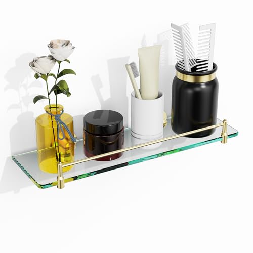 KOCOK 16 Inch Brushed Gold Shelf