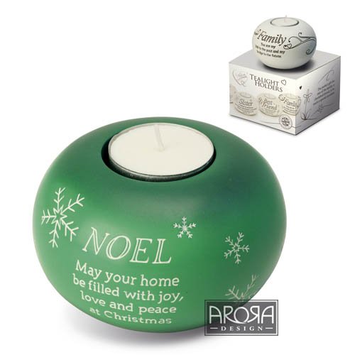Noel - Arora Said with Sentiments Green Tealight Holder