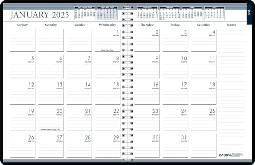 House of Doolittle Calendario semanal y mensual 2025, 6.9 x 8.75 pulgadas, negro, enero a diciembre (HOD286802-25)