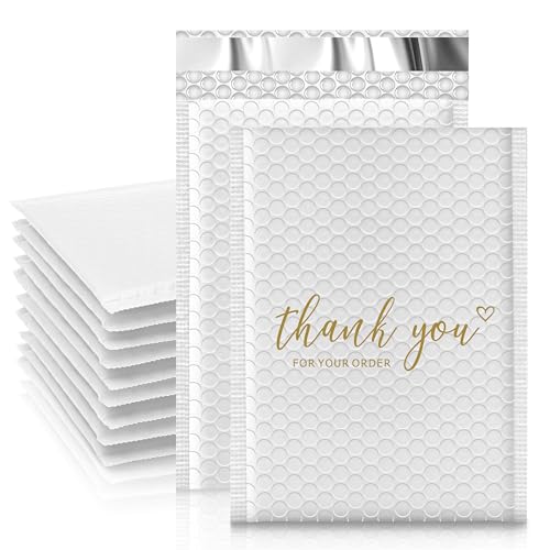 JinRuiKJ Thank You Luftpolster-Versandtaschen Weiß 25 Stück