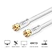 Ultra Clarity Cables RG6 Coaxial Cable Connector Set 35 FT, CL3 White Coax Cord TV Cable Wire, in-Wall Rated-Digital Audio Video Satellite Cable Extension, Gold Plated Compression Connectors - White