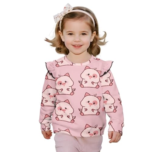 Toddler Long Sleeve Shirt Girl Cute Animal Print Long Sleeve Tops Little Girls Crewneck Sweatshirts Size 1-8