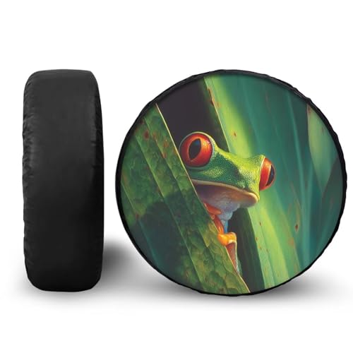 Image of Pensura Stretchy Spare Tire Cover Hippie Frog Tire Cover Protectors Covers for Travel Trailer SUV Truck, Camping Wheel Covers Car Decor, Universal Fits, 14-19 inch