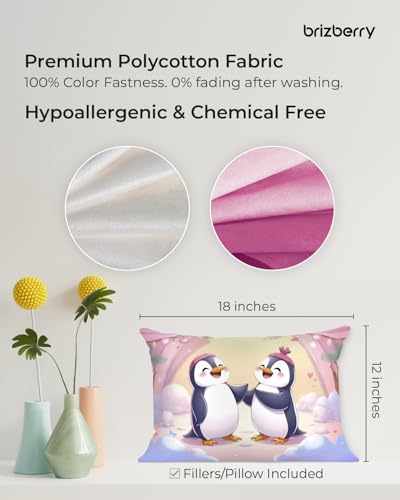 Image of Brizberry Baby Kids Pillow Cushion, for 3 Years to 8 Years, Super Soft Fabric | Animal & Cartoon Prints | 12x18 inches (Design 22)