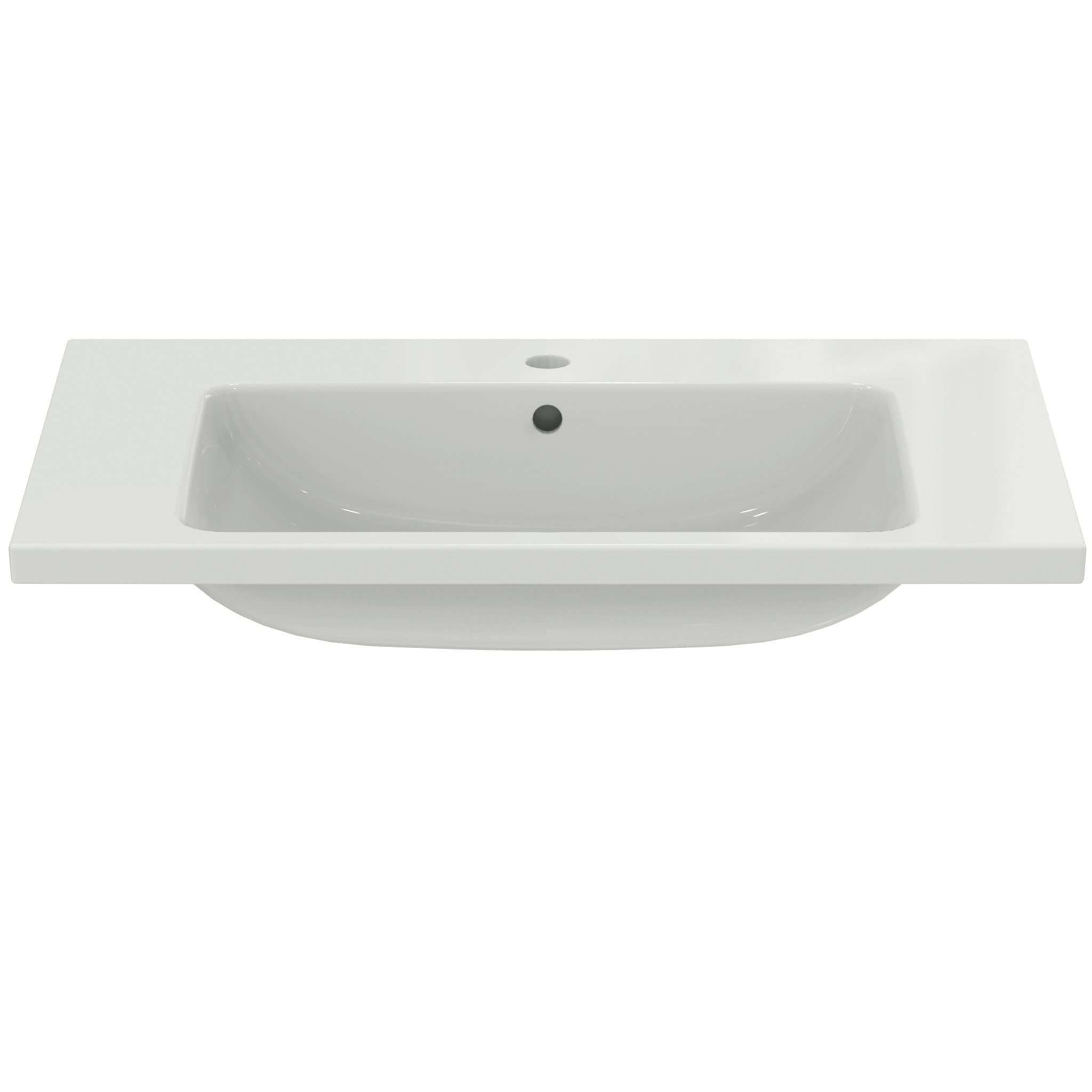 Ideal Standard I.LIFE B Lavabo Plan, Vasque à poser, 80 x 51 x 18 cm, Salle de Bain, Toilette, Céramique, Blanc, Percé 1Trou de Trop-Plein, T460401