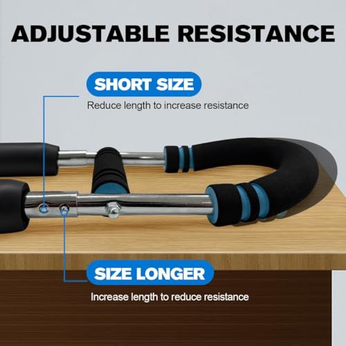 Image of Power Twister Arm Strength Trainer for Men & Women, Adjustable 66-88-110 lb Resistance Spring Bar with Foam Grip, Chest Expander for Biceps, Forearm, Wrist, Shoulder & Upper Body Workout at Home Gym