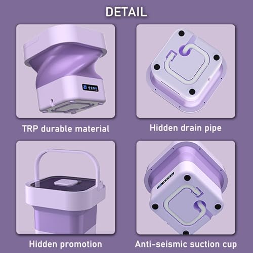 DELURA Portable Washing Machine, 10L Foldable Washer Machine for Apartment, Traveling, Laundry, Camping, Underwear (Color : C)