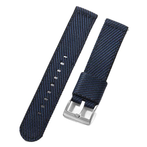 Bracelet montre 22mm nylon TACTICAL FROG bleu avec boucle acier inoxydable haut de gamme