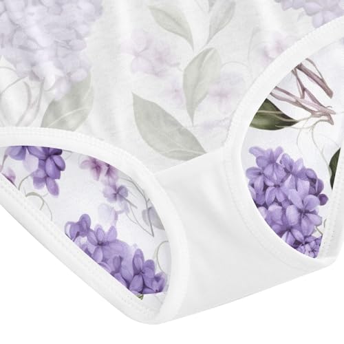 Vintage Flower Purple Cotton Toddler Underwear, Girls Underwear Cotton, 2T–8 Years4