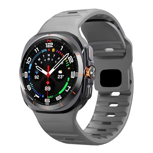 �X�|�[�c�o���h Samsung Galaxy Watch Ultra�o���h 47mm�Ή� �\�t�g�V���R���h���X�g���b�v Galaxy Watch�p ���ʋC���o���h �����Y ���f�B�[�X, �X�y�[�X�O���[ (Space Gray), Galaxy Ultra 