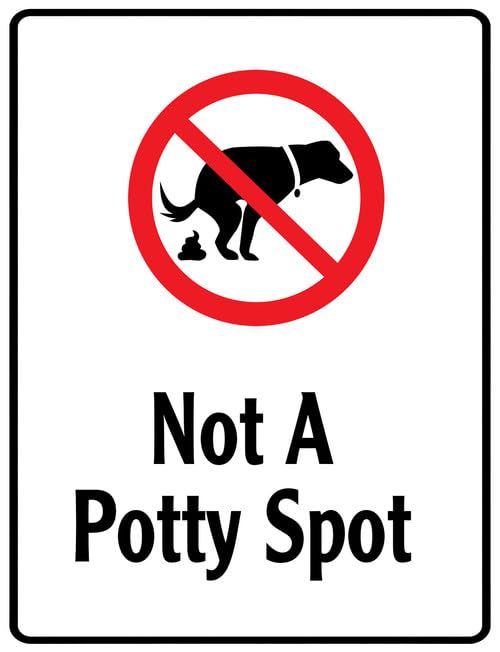Not a Potty Spot Lawn Sign Funny Dog Poop Yard Sign No Pet Waste Signs 14x20 CM Metal Plaque for Yard Man Cave Garage Indoor Outdoor Decor