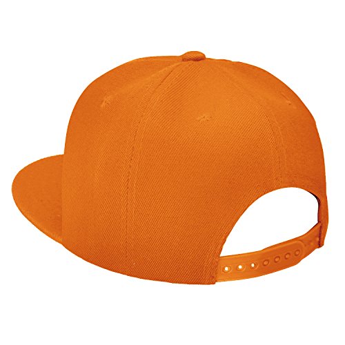 Image of Classic Snapback Hat Cap Hip Hop Style Flat Bill Blank Solid Color Adjustable Size
