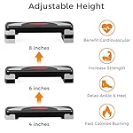 JungleA 31" Aerobic Step Platform, 3 Levels Adjustable Height Steppers For Exercise at Home Gym, Cardio Workout Step Platform Bench, 4 Stackable Risers, Non Slip Fitness Stepper Up Box, - Image 3