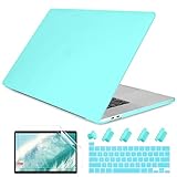 DONGKE for MacBook Pro 13 inch Case 2022 2021 2020 Release Model: A2338 M2/M1 A2251 A2289, Plastic Hard Shell Case & Keyboard Cover Only Compatible with MacBook Pro 13 Touch Bar, Tiffany Blue