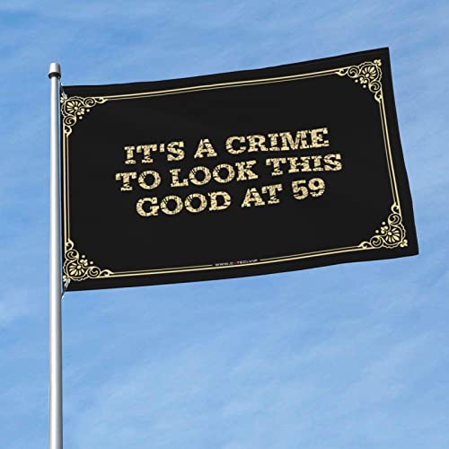 N[ȃ|X^[tbO It'S A Crime To Look This Good At 59  eB[X^btʔw̑(F:FATCY:120X180CM)