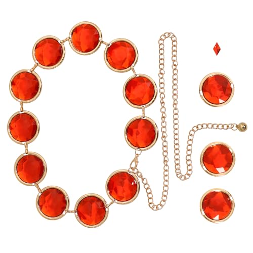 Raven Belt Raven Cosplay Costume Red Gem Belt Jewel Waist Chains Accessories Halloween Cosplay Props for Women4