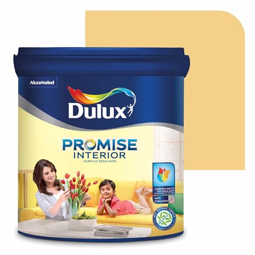 Image of Dulux Promise Interior Emulsion Paint (4L, Peruvian Yellow /True Australia) | Brighter & Longer-Lasting Colors | Rich Finish | Chroma Brite Technology | Anti-Chalk | Water-Based Acrylic Paint