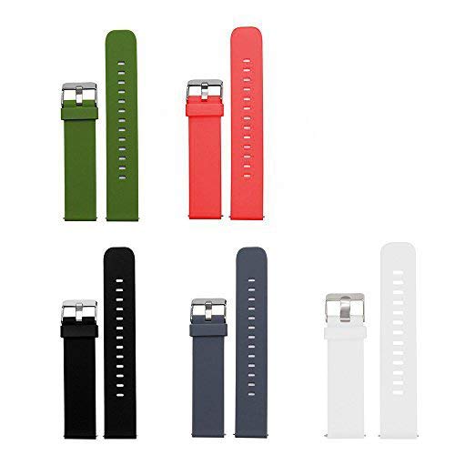 Lamshaw Smartwatch Band for Michael Kors Access Sofie, Quick Release Classic Silicone Replacement Band for MK Access Sofie Smartwatch (5 Pack)