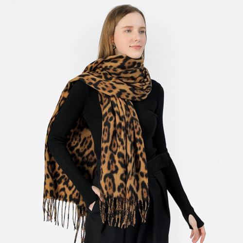 Fashion Leopard Print Scarf Winter Warm Animal Soft Cashmere Blanket Long Scarf Wrap Shawl3