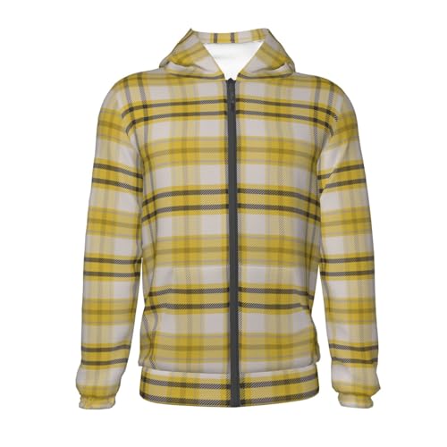 Contrast Bright Check Plaid Kids Pullover Hoodies Boys Zip Up Sweatshirts Girls Athletic Clothes with Pocket2