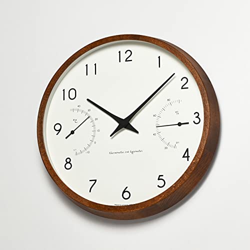 Amazon.co.jp: レムノス 掛け時計 カンパーニュ エール 温湿度計付  