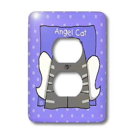 Regalo memorial de gato gris ángel en cubierta 3dRose 3