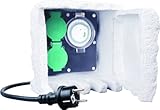 Regleta para jardn Smartwares RS102 Rock ? 2 tomas de corriente con tierra ? Temporizador
