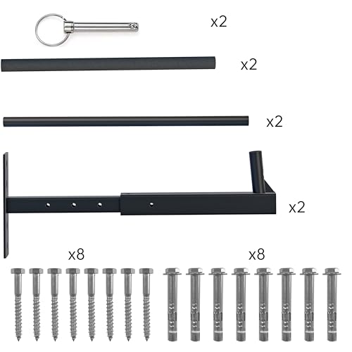 TRUSOON Adjustable Ladder Ceiling Rack, Kayak Overhead Garage Storage Rack, Garage Ceiling Storage for Kayak, Ladder, Surfboard, Snowboar Overhead Hanger, Holds 150 lbs, Black by TRUSOON - Image 8