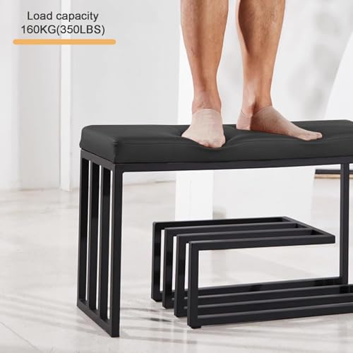 Banc à chaussures moderne du milieu du siècle noir avec rangement - 5