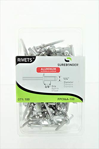 Surebonder FPC86A-100 1/4-inch Aluminum Medium Rivets (100 per Box)