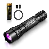 UniqueFire Linterna UV 501F 395nm, mini linterna UV potente de mano con zoom de un solo modo, luces negras LED UV de 395 nm para curado de resina, detección de orina de mascotas, moneda de papel, etc