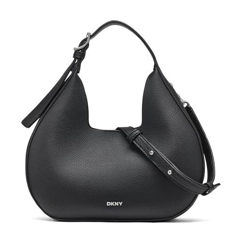 DKNY Petit sac à bandoulière Hobo avec détails métalliques argentés et zip