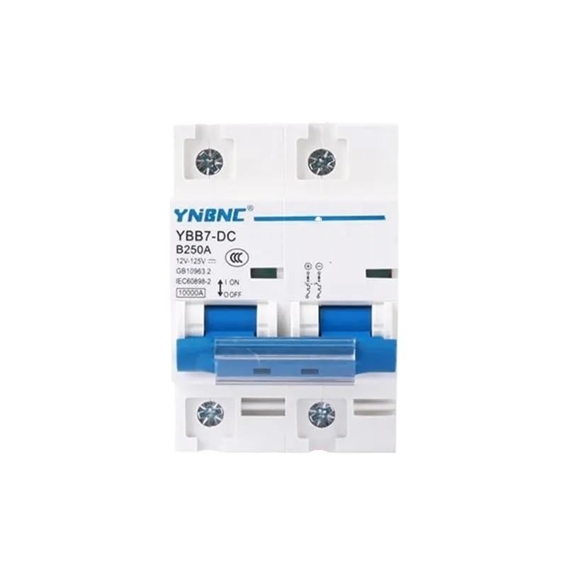 Interruttore Magnetotermico Interruttore Automatico 2P 100A 125A 150A 200A 250A DC 12V 24V 36V 48V 60V 72V 96V 120V Celle Solari Sistema Batteria RV Interruttore Differenziale(250A)