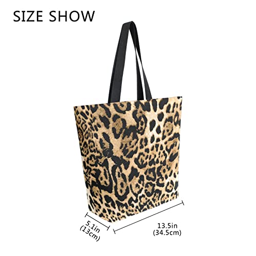 Grand sac fourre-tout en toile imprimé léopard tigre A199 - 5