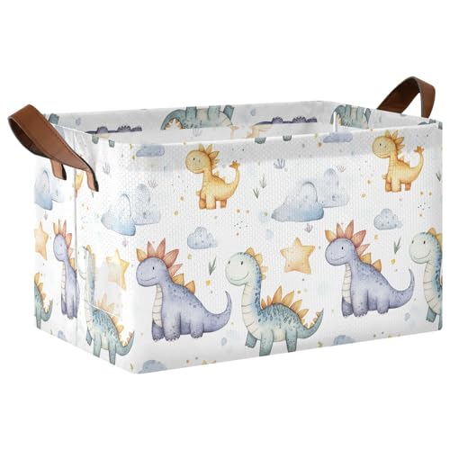 Boîtes de rangement dinosaure x2 avec poignées pour vêtements