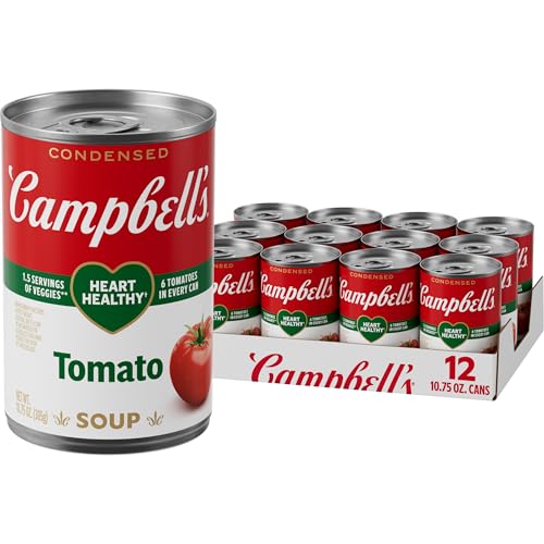 Campbell’s Condensed Heart Healthy Tomato Soup, 10.75 oz Can (12 Pack)