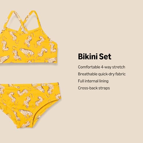 Image of Amazon Essentials Girls and Toddlers' Cross Back Bikini Set