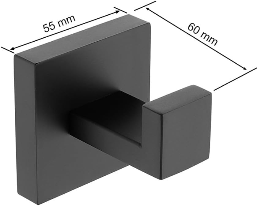 Matte Black Bathroom Hardware 304 Stainless Steel Towel Rack Toilet Paper Holder Liquid Soap Holder Towel Bar Toilet Accessories,Robe Hook,One Size