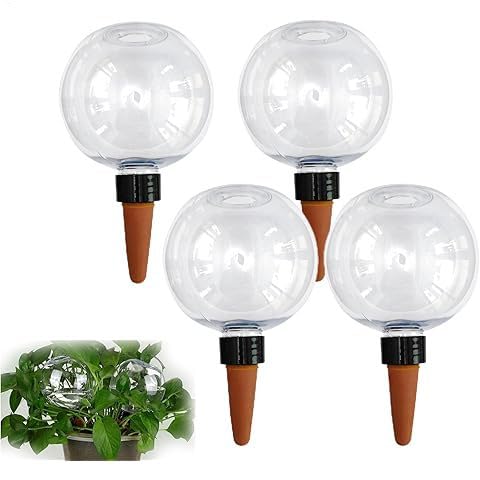 4 sfere di irrigazione per piante, irrigazione automatica, distributore d'acqua portatile, efficiente acqua gocciolante, cipolle di irrigazione trasparenti per piante in vaso per interni ed esterni