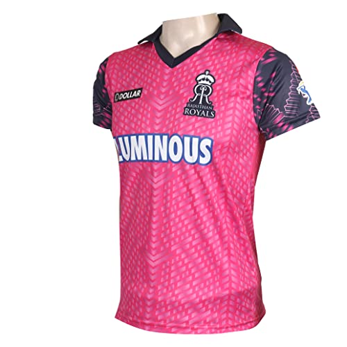 KD Cricket IPL Jersey Supporter Jersey T-Shirt 2023/24 MI, CSK, RCB,KKR,RR,KXIP,SRH,GT,LSG and DC - RR 40