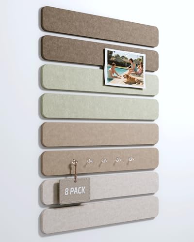 Fluxynara Cork Board Alternative Felt Strip Board 8-Pack 13"x2", Office