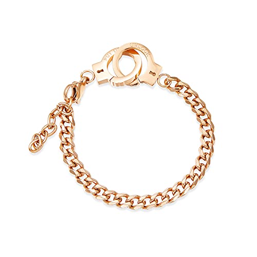 Gilieyer Bracelet Menottes, Bracelet/Cheville En Acier Inoxydable pour Hommes Femmes Adolescents, Couples Bracelets Menottes Design Distance Matching Amitié Meilleur...