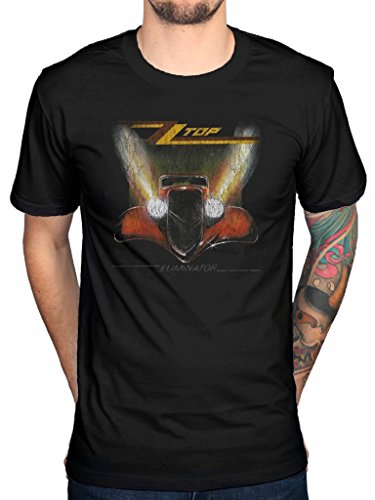 Officiail ZZ Top Eliminator Distressed T-Shirt Merchendise Clothing Outlaw Village Black